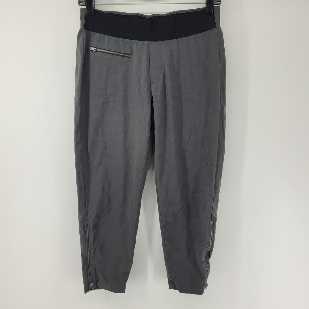 Athleta La Viva Pant Womens 4P 4 Petite Gray Ripstop Ankle‎ Zip Jogger 291743-02